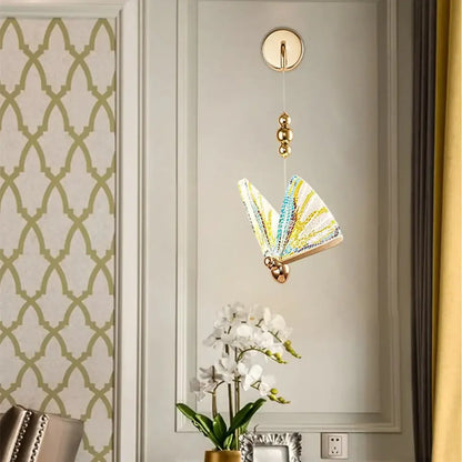 Gold and patterned butterfly led wall light for bedroom