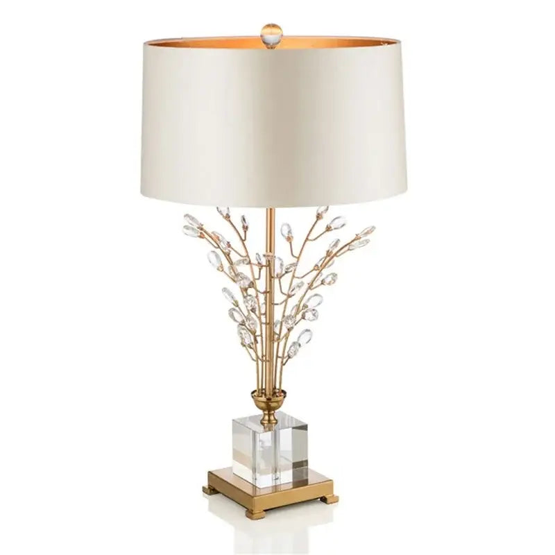 Gold and silver crystal branch led desk lamp bedroom