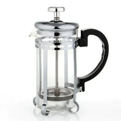 Gold and silver french press with black handle – kitchen teaware