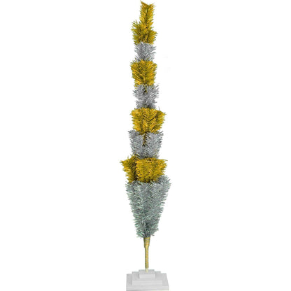 Gold & Silver Layered Tinsel Christmas Tree