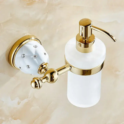 Gold and white crystal bath hardware set bathroom accessories