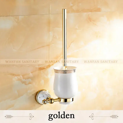 Gold and white crystal bath hardware set bathroom accessories