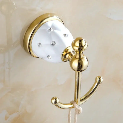 Gold and white crystal bath hardware set bathroom accessories