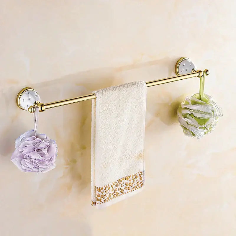Gold and white crystal bath hardware set bathroom accessories
