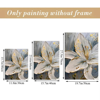 DecorBites™ Gold and White Floral 3D Canvas Wall Art