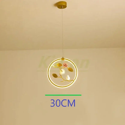 Gold bird led chandelier floral pendant light for dining room