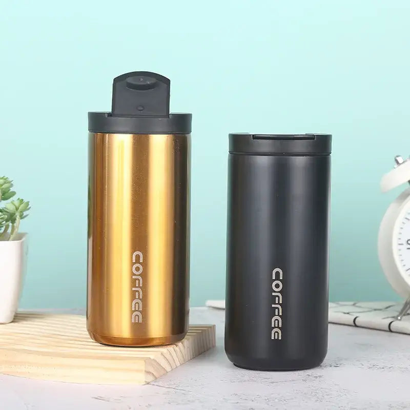 Gold & black insulated espresso cup kitchen thermal travel mug