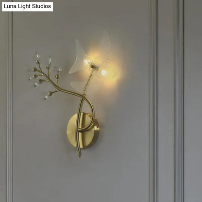 Gold branch crystal wall sconce bedroom light 110v-120v