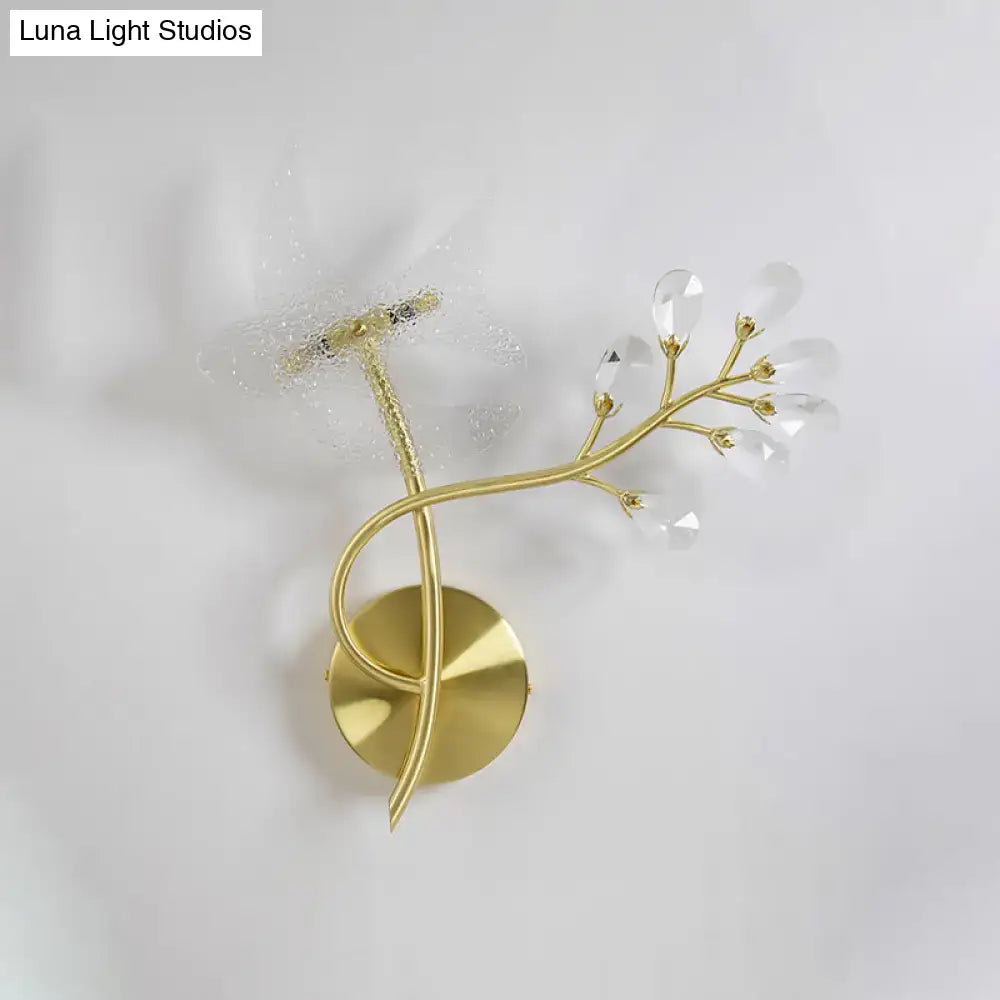 Gold branch crystal wall sconce bedroom light 110v-120v