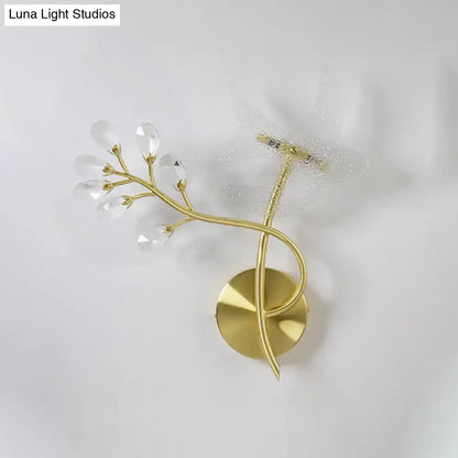 Gold branch crystal wall sconce bedroom light 110v-120v