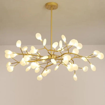 Gold branch shape firefly ceiling chandelier dining room lighting