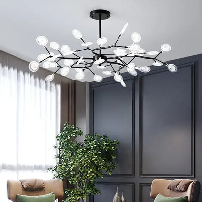 Gold branch shape firefly ceiling chandelier dining room lighting