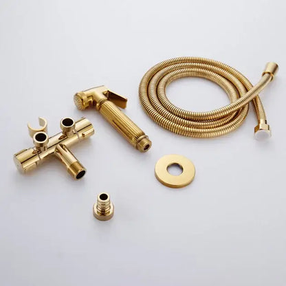 Gold brass handheld bidet faucet bathroom sprayer set
