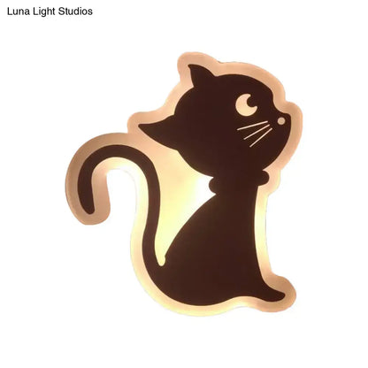 Gold & brown crescent led wall light – children’s bedroom sconce