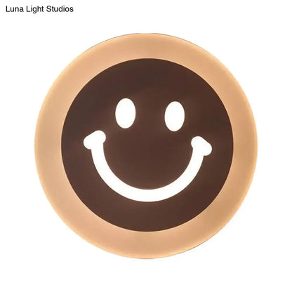 Gold & brown crescent led wall light – children’s bedroom sconce