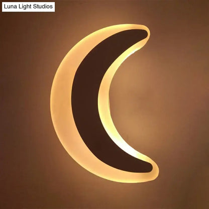 Gold & brown crescent led wall light – children’s bedroom sconce