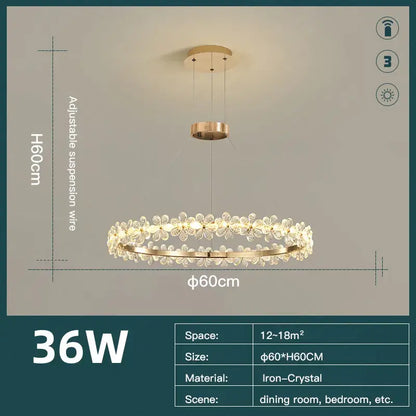 Gold butterfly crystal led chandelier living room pendant light