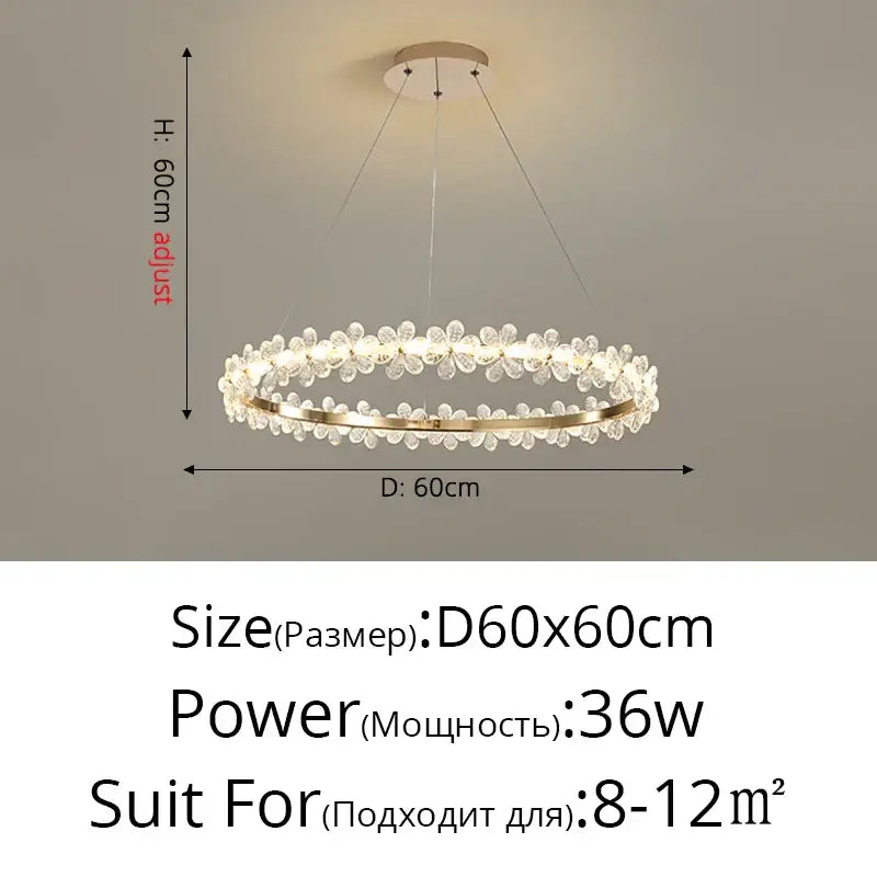 Gold butterfly crystal led chandelier living room pendant light
