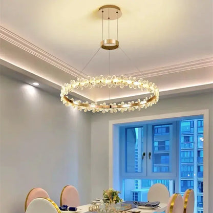 Gold butterfly crystal led chandelier living room pendant light