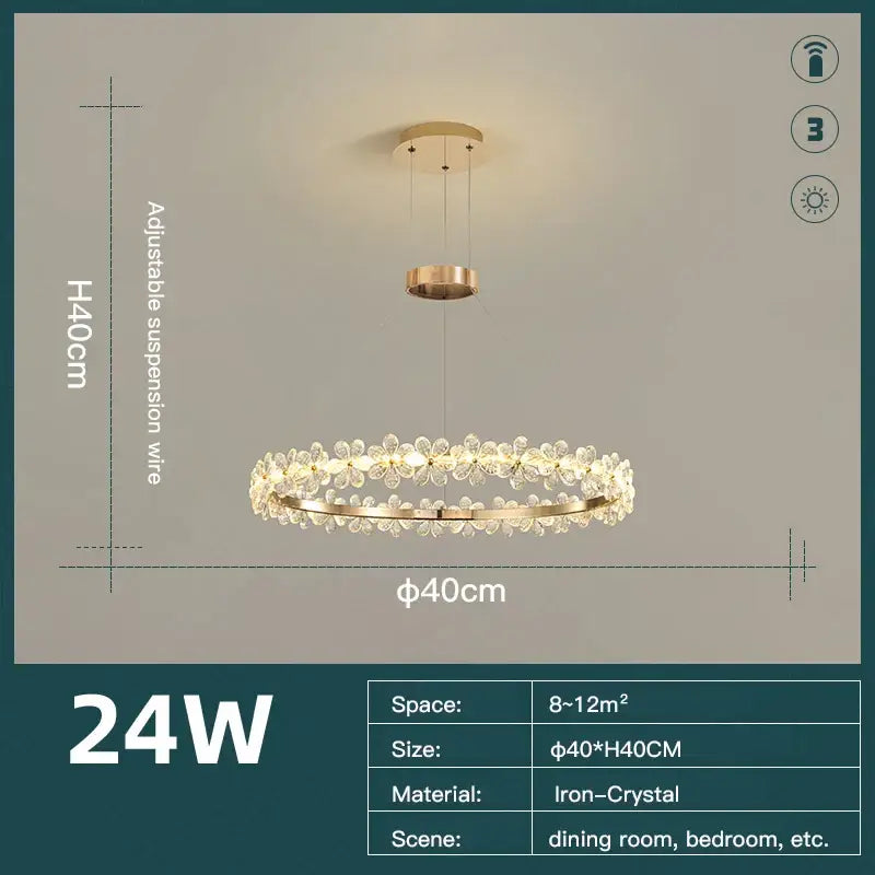 Gold butterfly crystal led chandelier living room pendant light