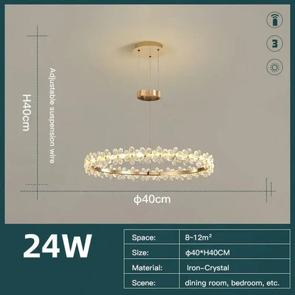Gold butterfly crystal led chandelier living room pendant light