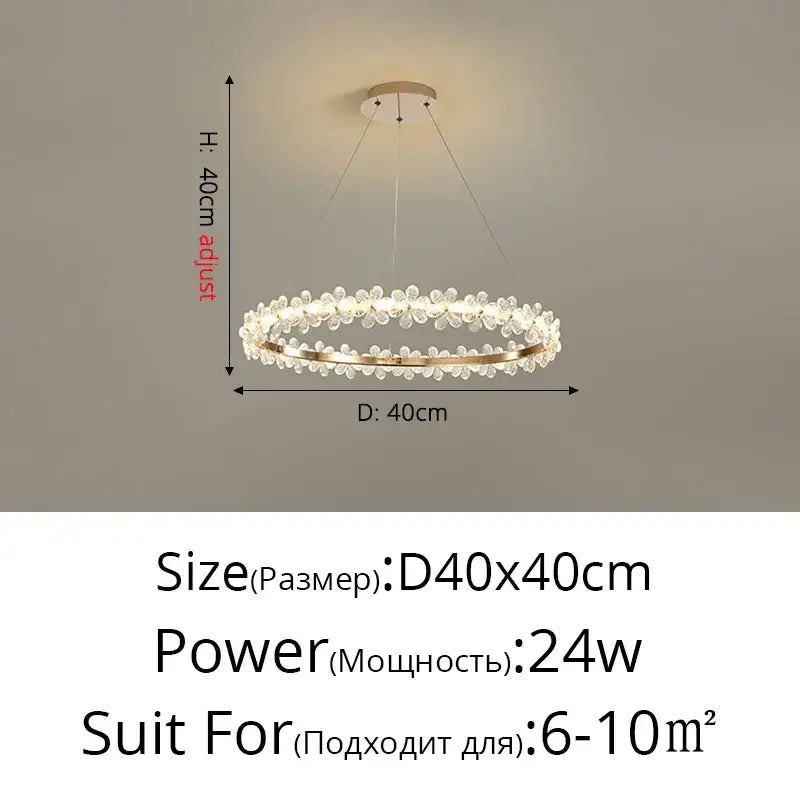 Gold butterfly crystal led chandelier living room pendant light