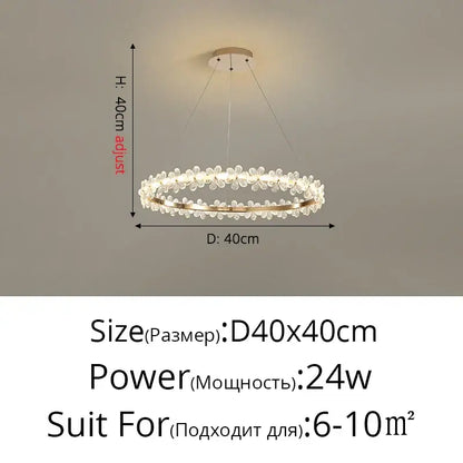 Gold butterfly crystal led chandelier living room pendant light