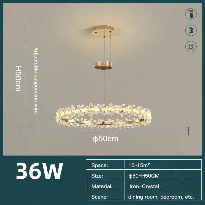 Gold butterfly crystal led chandelier living room pendant light