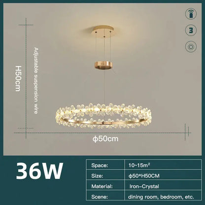 Gold butterfly crystal led chandelier living room pendant light