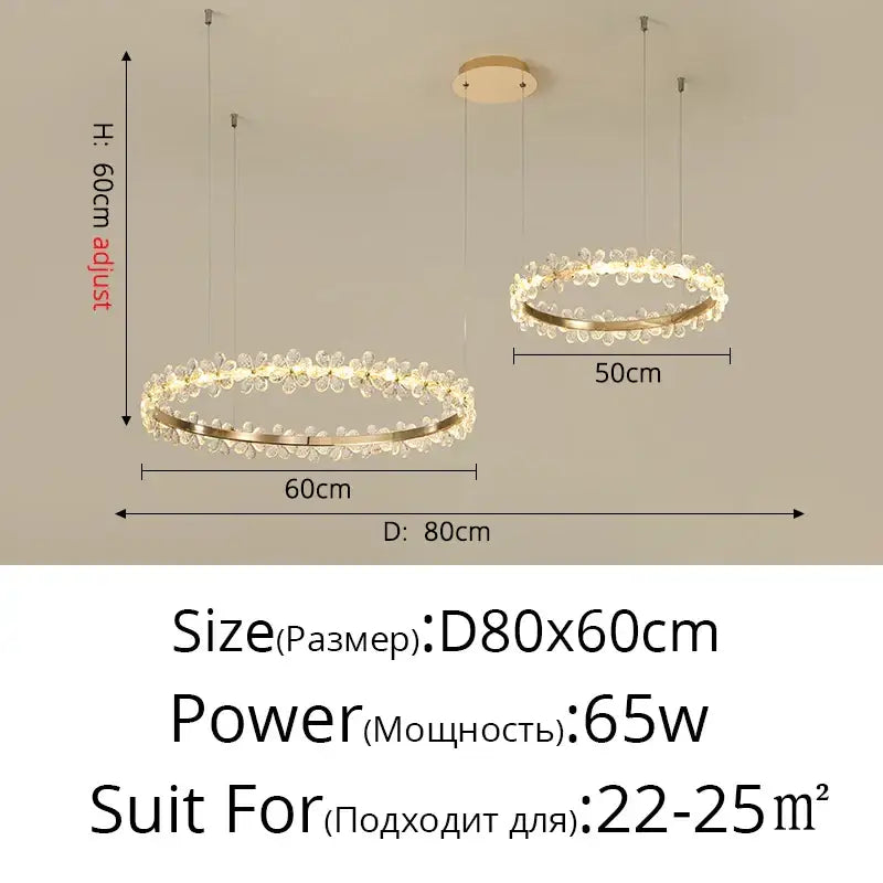 Gold butterfly crystal led chandelier living room pendant light