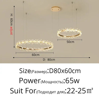 Gold butterfly crystal led chandelier living room pendant light
