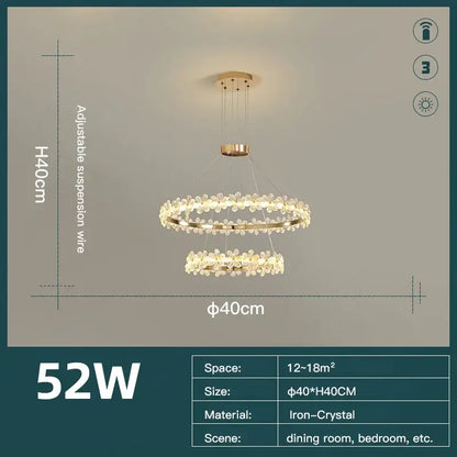 Gold butterfly crystal led chandelier living room pendant light