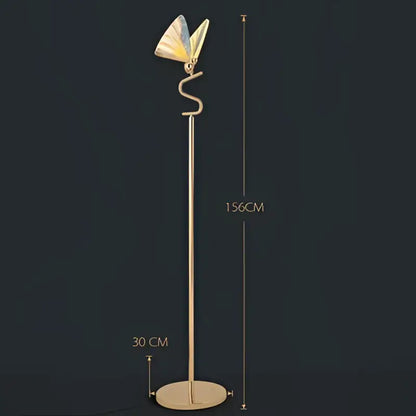 Gold butterfly led floor lamp living room iridescent art light