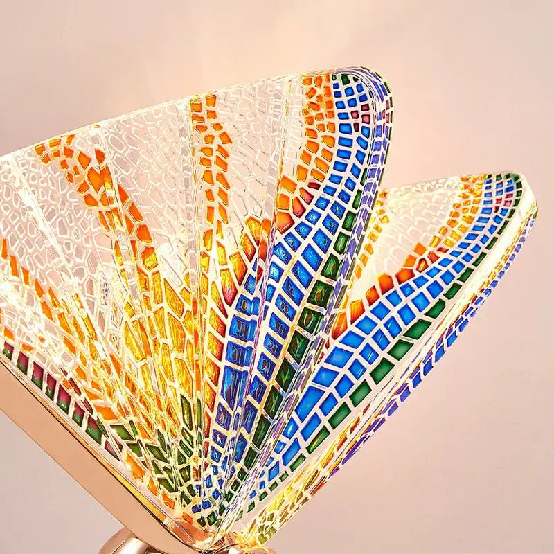 Gold butterfly led floor lamp living room iridescent art light