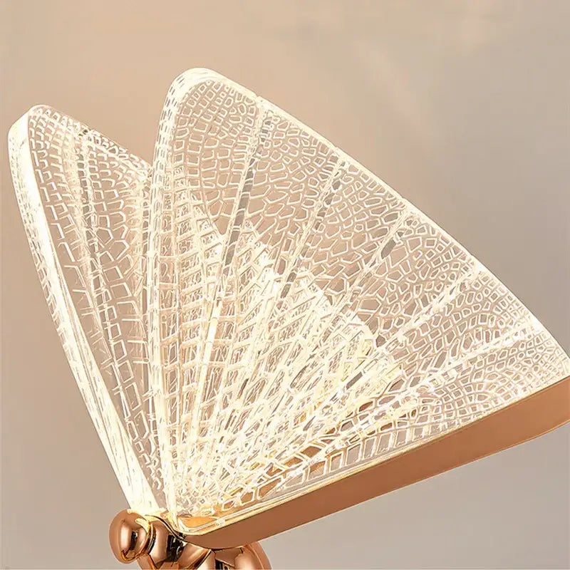 Gold butterfly led floor lamp living room iridescent art light