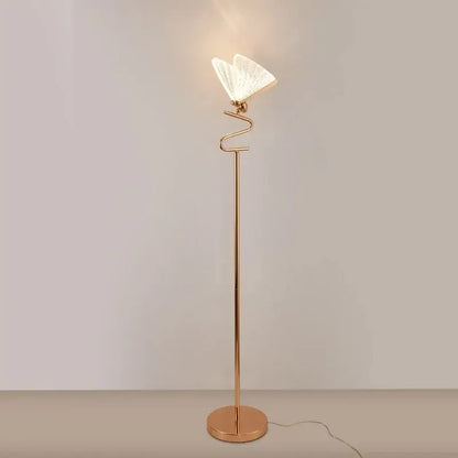 Gold butterfly led floor lamp living room iridescent art light