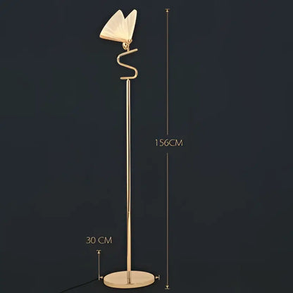 Gold butterfly led floor lamp living room iridescent art light