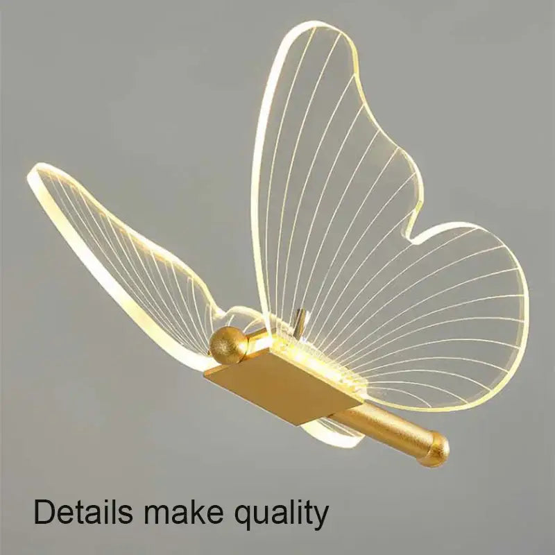Gold butterfly led table lamp bedroom accent light