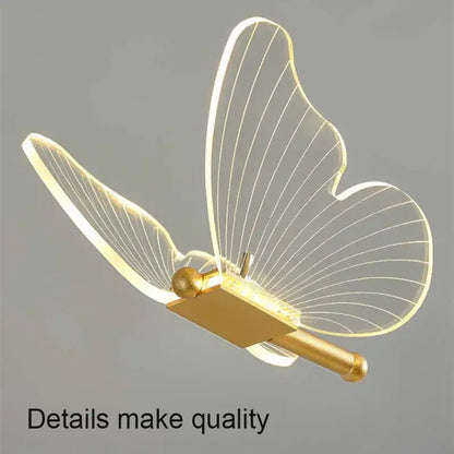 Gold butterfly led table lamp bedroom accent light