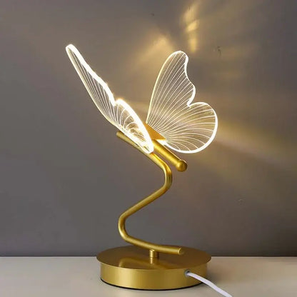 Gold butterfly led table lamp for bedroom decor