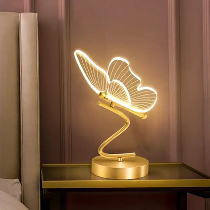 Gold butterfly led table lamp for bedroom decor
