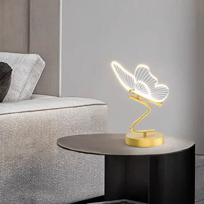 Gold butterfly led table lamp for bedroom decor