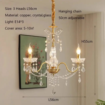 Gold candle style crystal chandeliers light for dining room