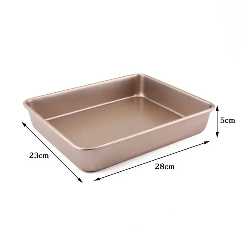 Gold carbon steel cake baking tray set kitchen non stick pan