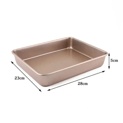 Gold carbon steel cake baking tray set kitchen non stick pan