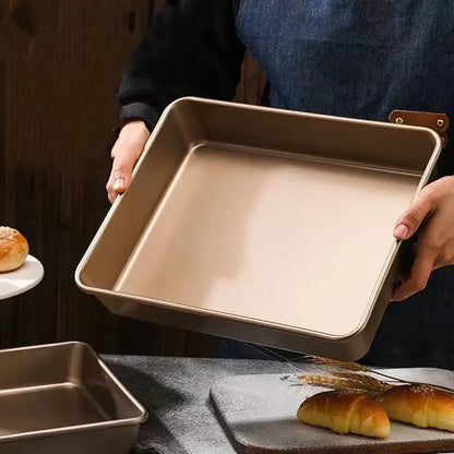 Gold carbon steel cake baking tray set kitchen non stick pan