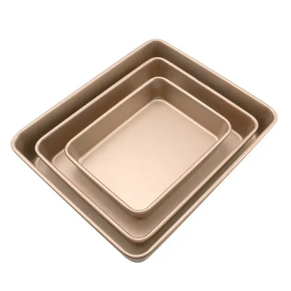 Gold carbon steel cake baking tray set kitchen non stick pan
