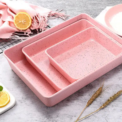 Gold carbon steel cake baking tray set kitchen non stick pan