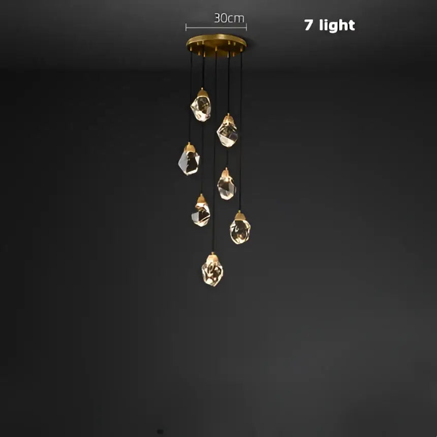 Gold circular diamond crystal stone lustre chandelier dining room