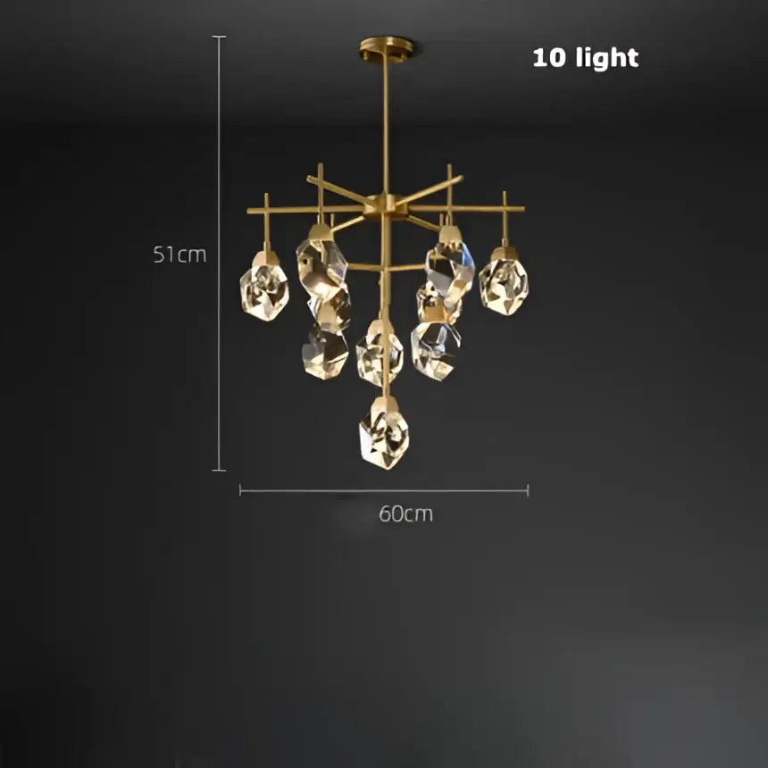 Gold circular diamond crystal stone lustre chandelier dining room